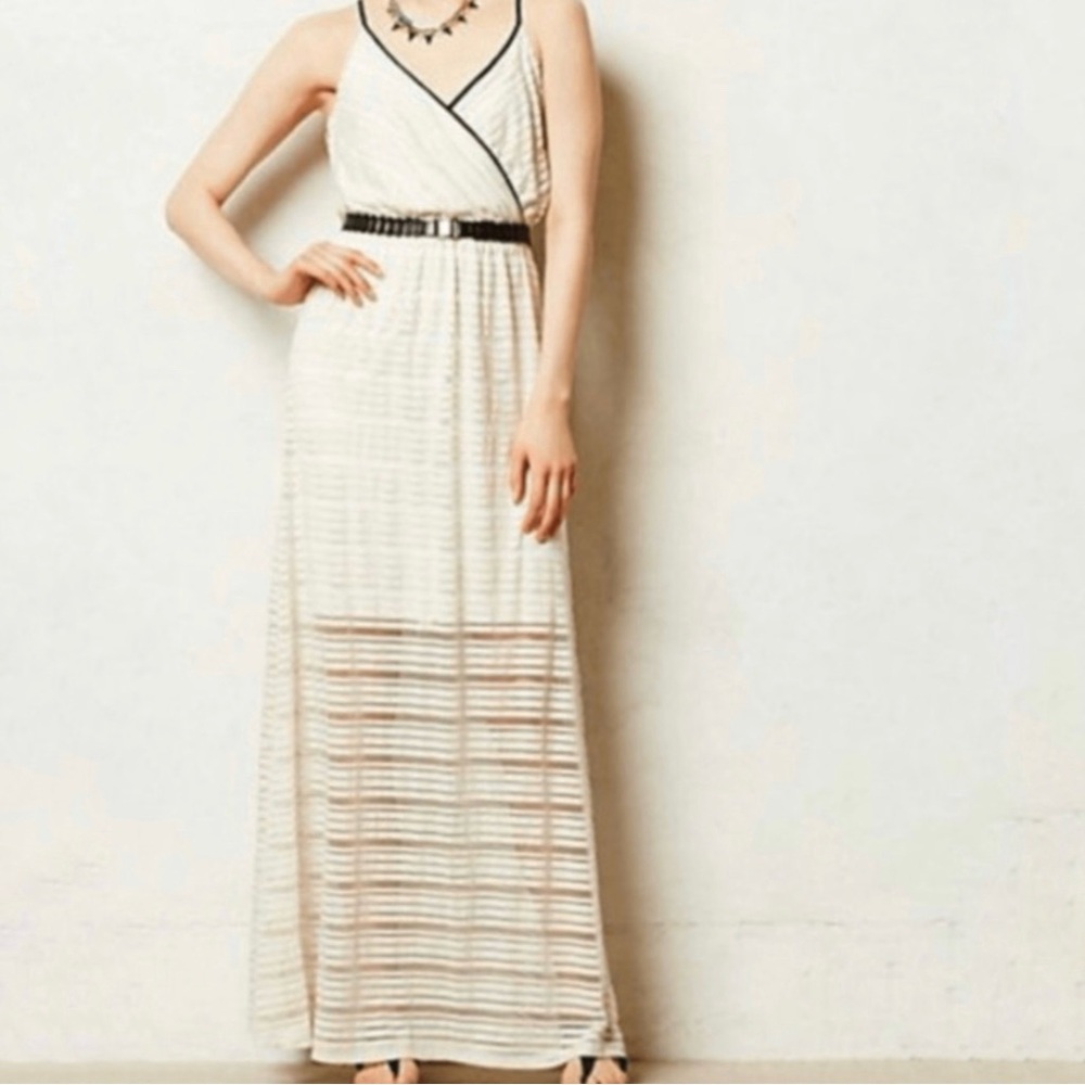 Anthropologie Maeve Spaghetti Strap Maxi‎ Dress Stripped
